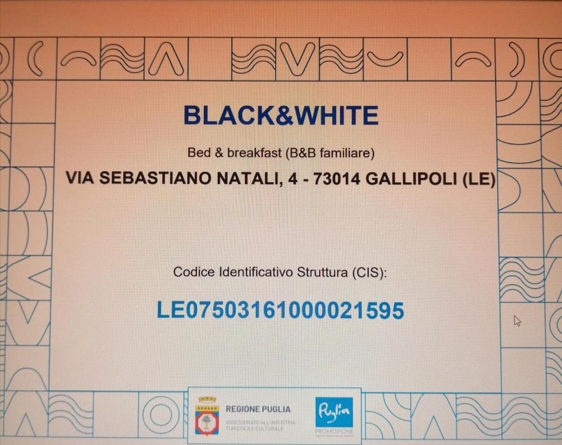 B&B Black-And-White Gallipoli Exterior photo